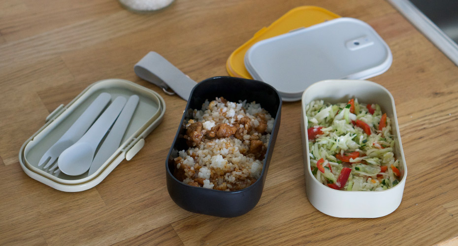 Ланч-бокс с 2 контейнерами овальный