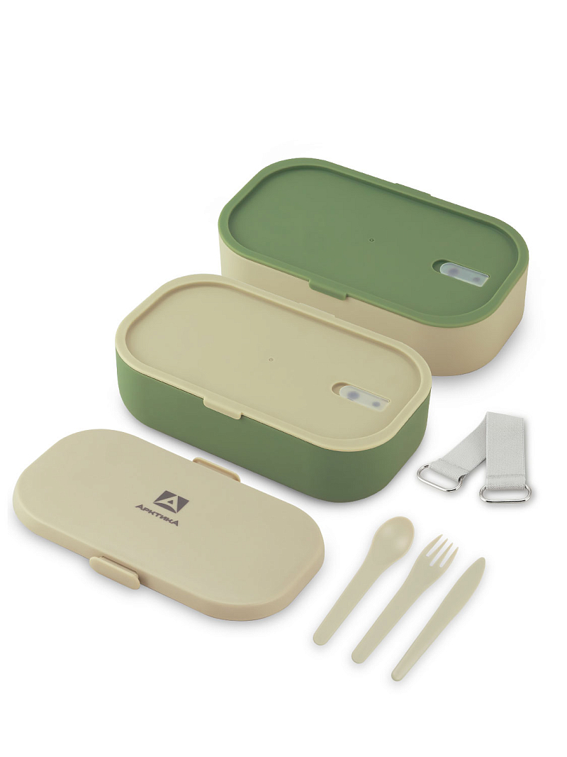 Ланч-бокс 1.35л серии 031 зелёный с двумя контейнерами - 8