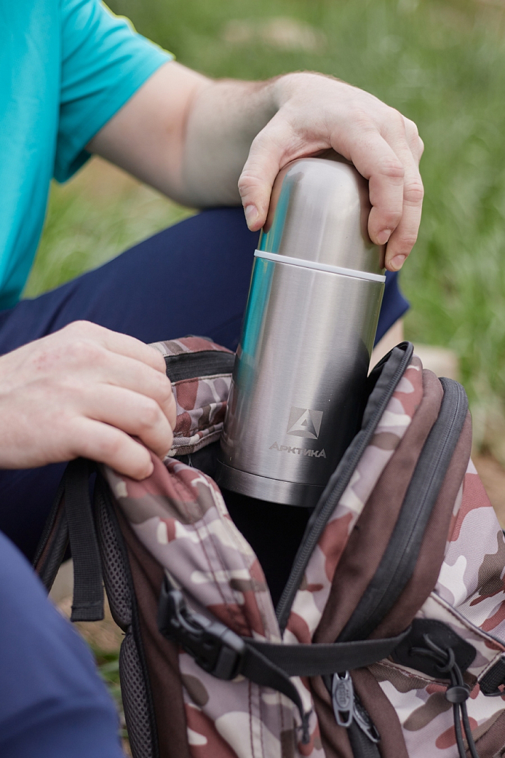 Термос 0.75л серии 105 стальной с лаковым покрытием и узким горлом - 4