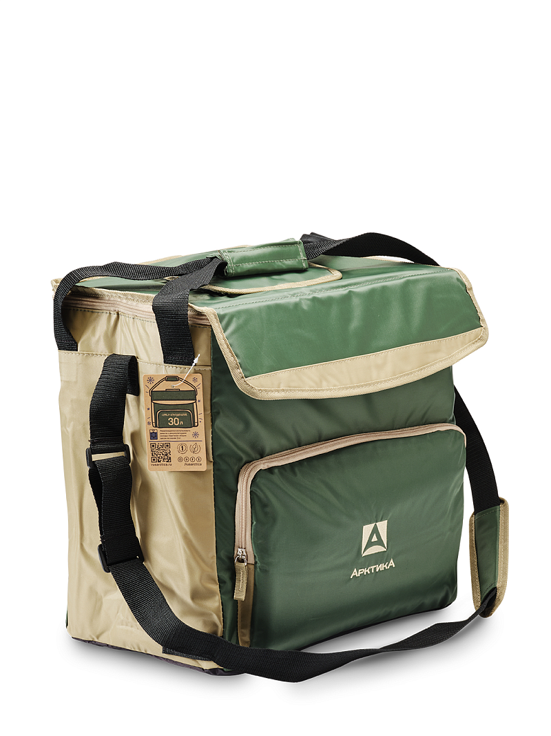 Термосумка-холодильник 30л серии 3001 зелёная с люком - 1
