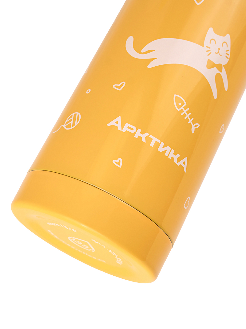Термос 0.35л серии 102 жёлтый с узким горлом и рисунком - 5