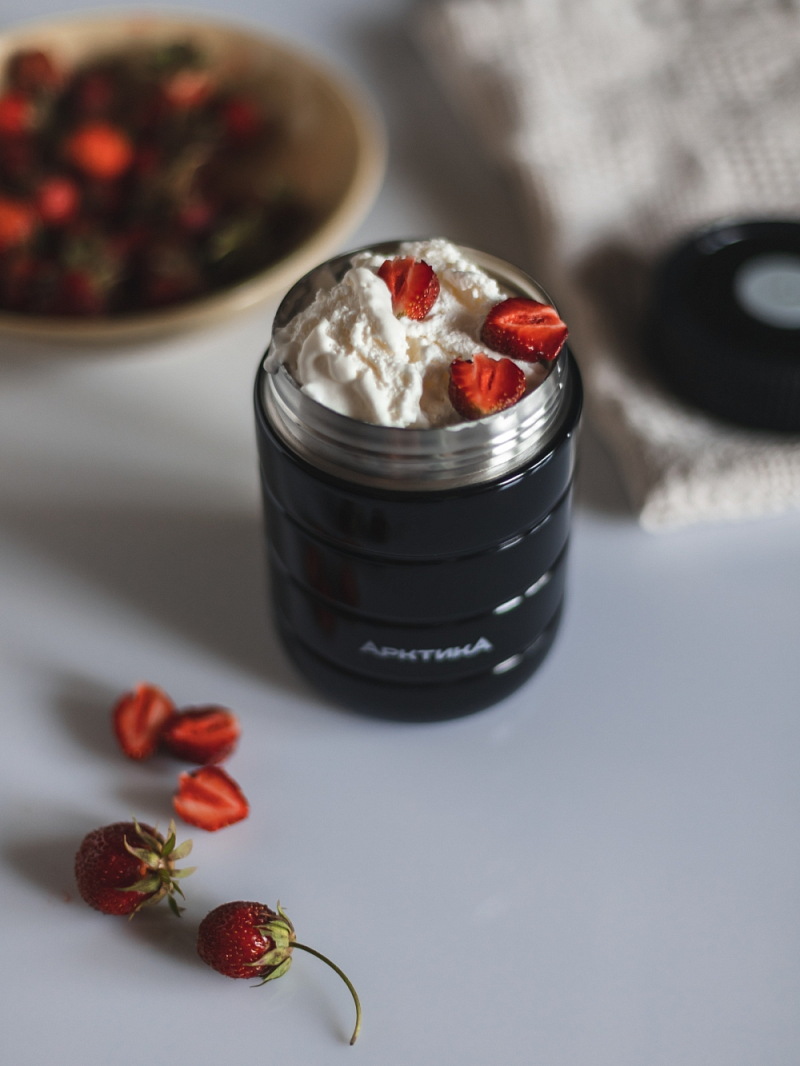 Термос 0.48л серии 307 для еды чёрный компактный - 6