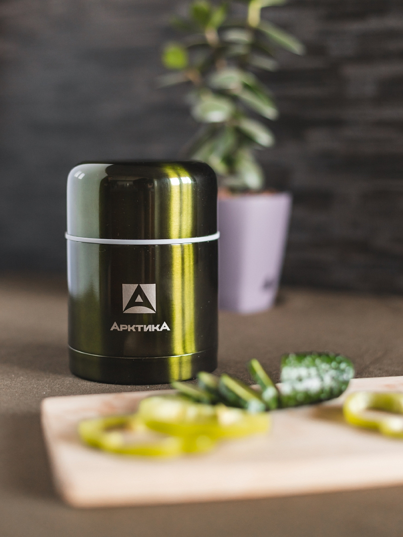 Термос 0.5л серии 302 зеленый с широким горлом - 2