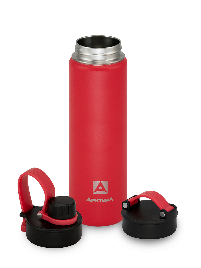 Термокружка 0.7л серии 708 красная со спортивной крышкой - 3