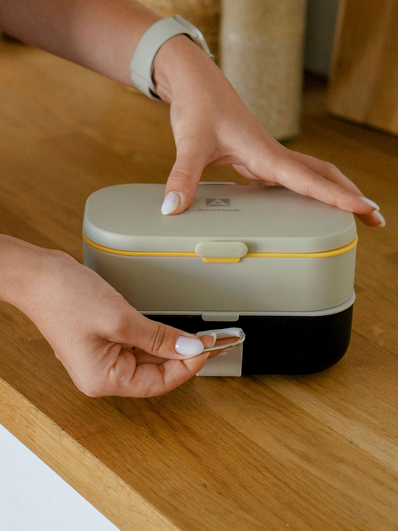 Ланч-бокс 1.35л серии 031 чёрный с двумя контейнерами - 15