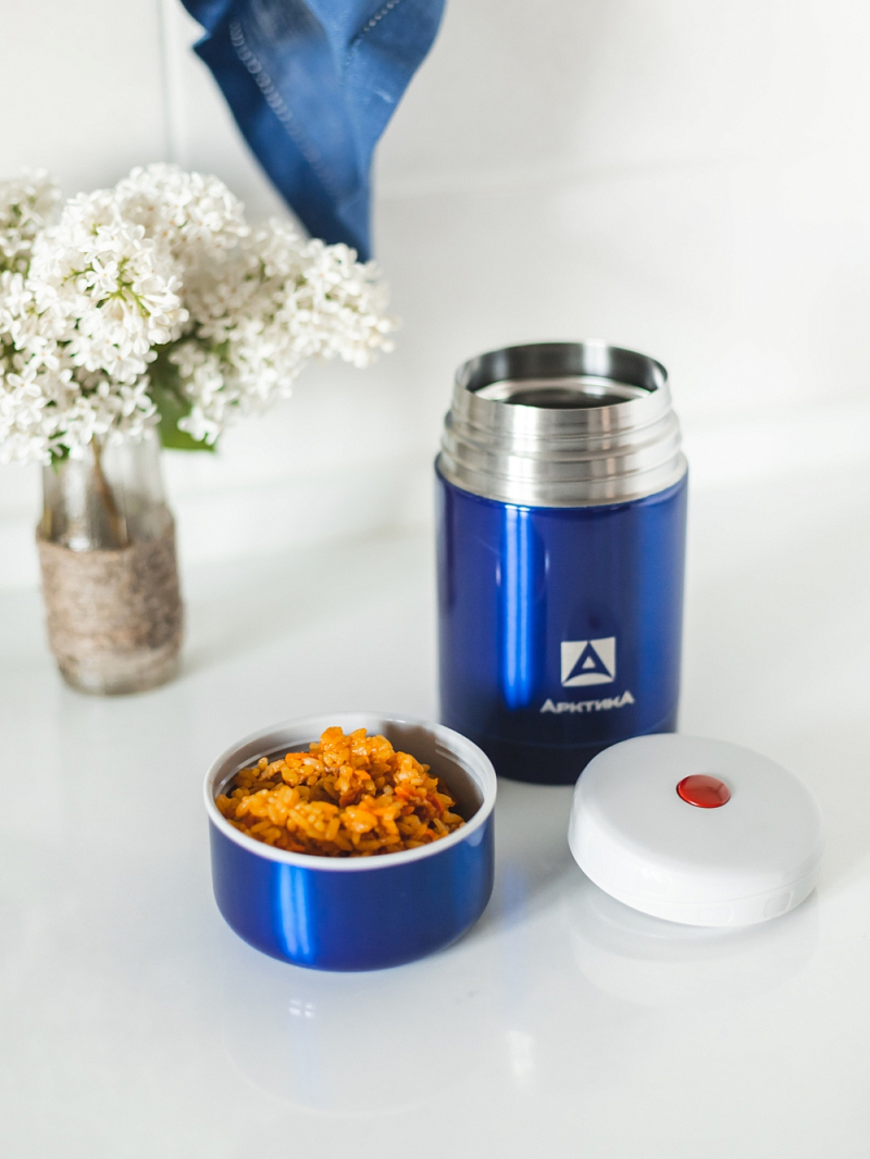 Термос 0.75л серии 302 синий с широким горлом - 5