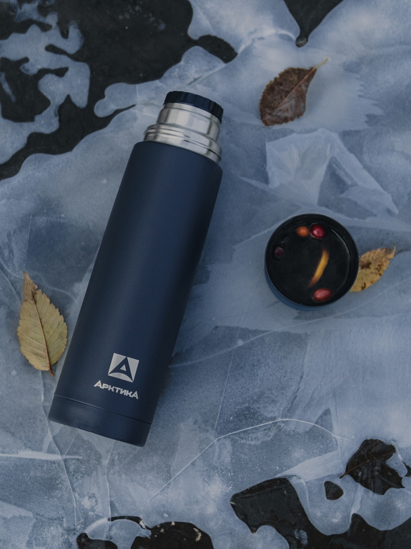 Термос 1л серии 101 «Индиго» текстурный с узким горлом - 4