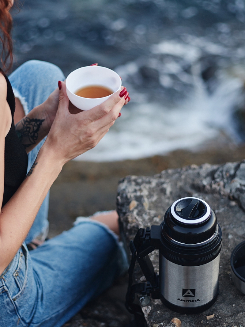 Термос 0.8л серии 201 стальной универсальный - 4