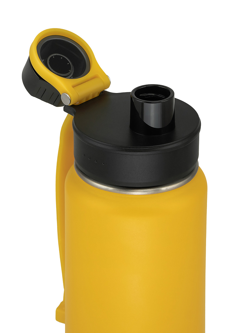 Термокружка 0.7л серии 708 жёлтая со спортивной крышкой - 5
