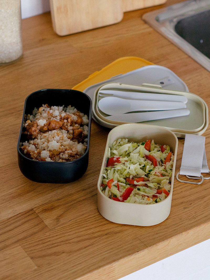 Ланч-бокс 1.35л серии 031 чёрный с двумя контейнерами - 14