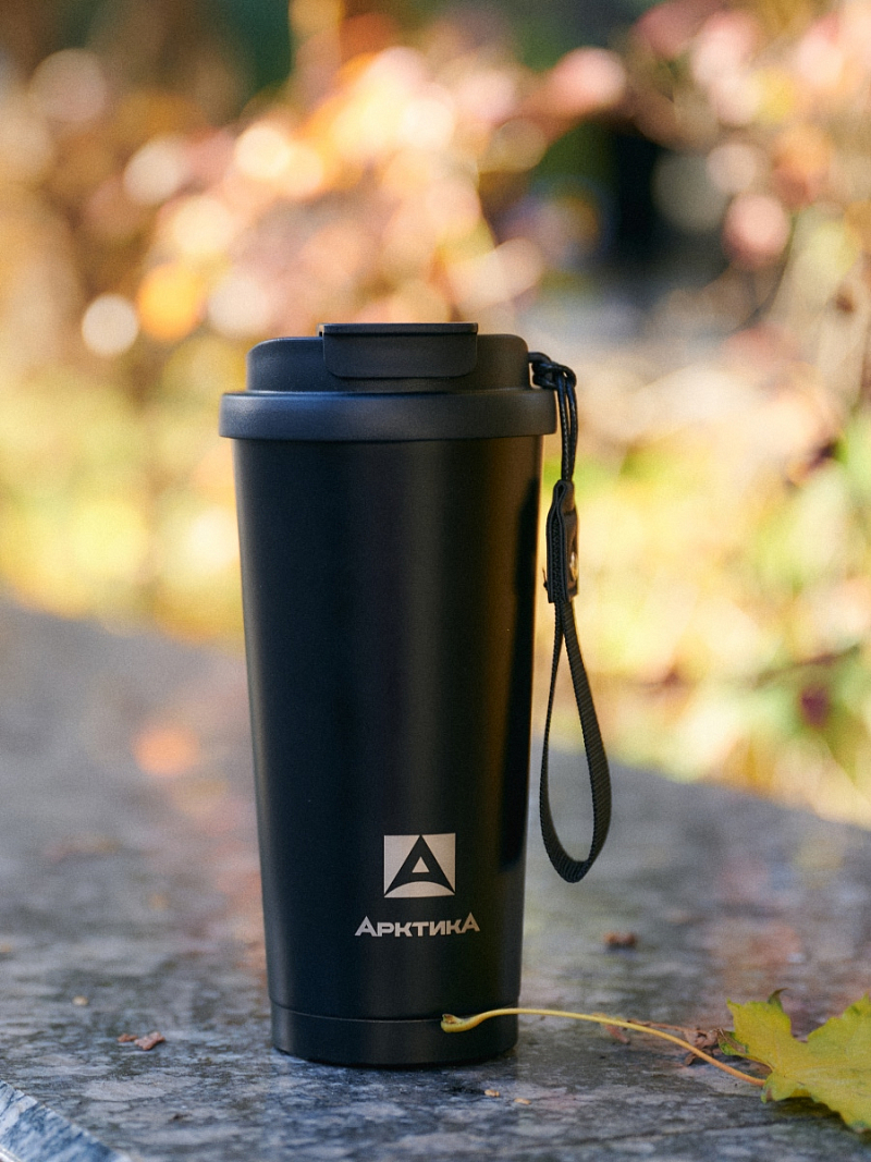Термокружка 0.5л серии 714 чёрная с двойной питьевой системой - 2