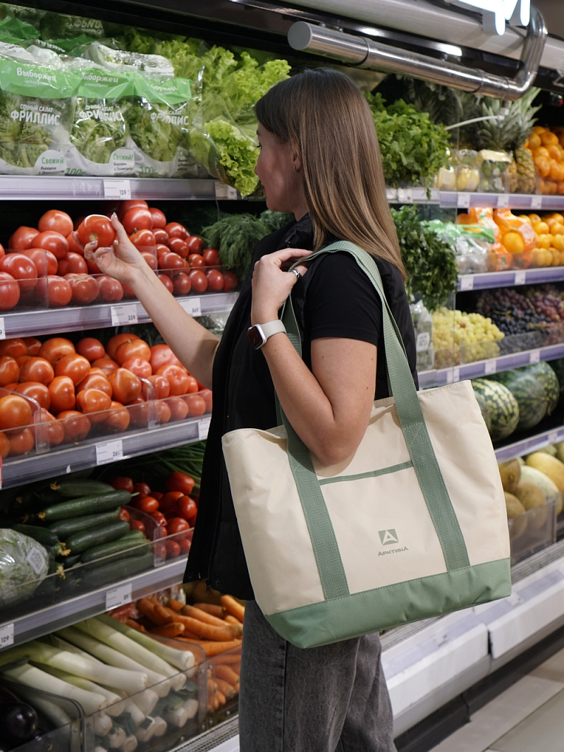 Термосумка-шоппер 17.5л серии 3400 зелёная - 2