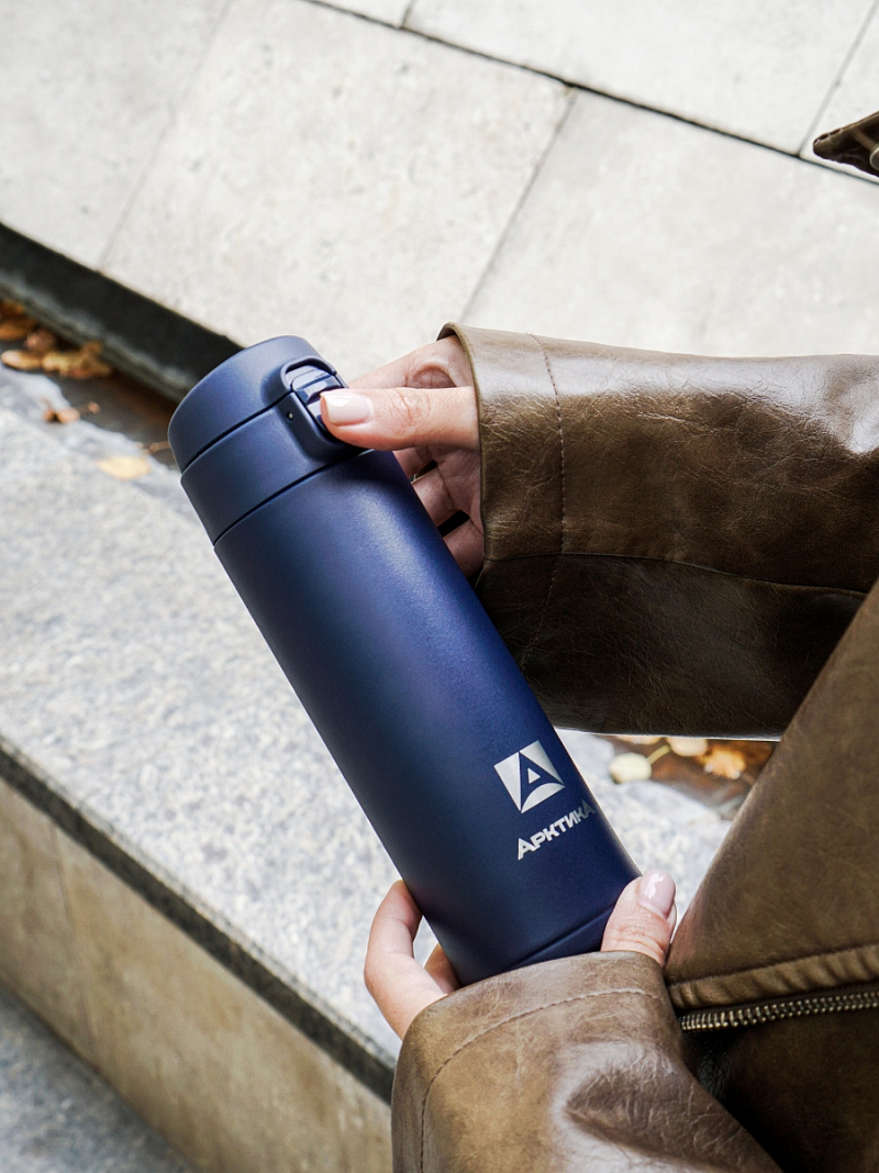 Термокружка 0.42л серии 701 синяя с ситечком - 3