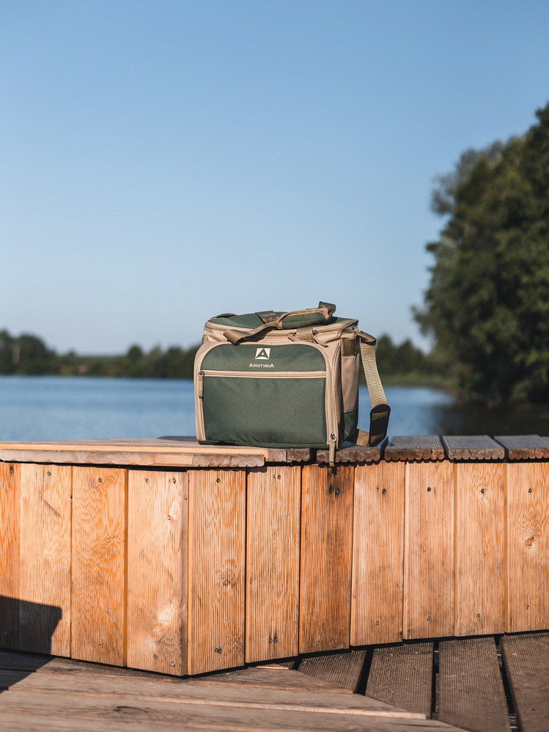 Сумка-холодильник серии 4100 зелёная с набором посуды на 4 человека - 2