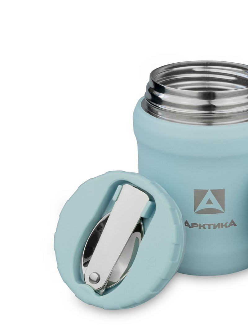 Термос 0.5л серии 311 для еды голубой компактный - 5