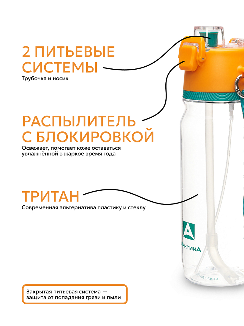 Тритановая бутылка 0.8л серии 723 «Морошка» с распылителем - 4