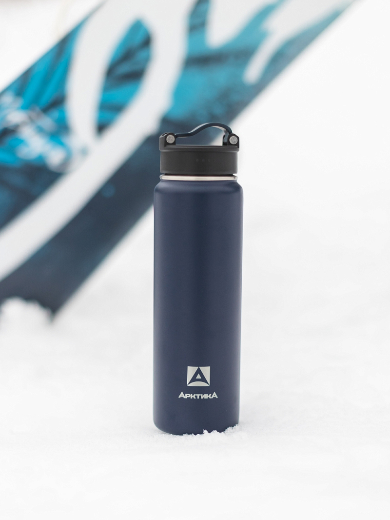 Термокружка 0.7л серии 708 синяя со спортивной крышкой - 2