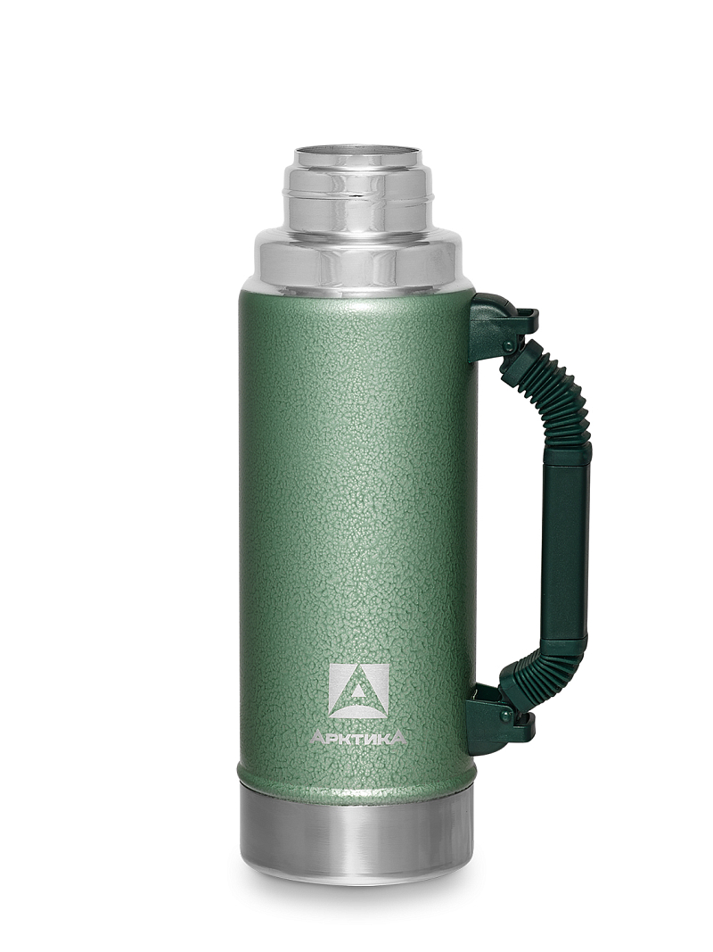Термос 1.25л серии 106P «УАЗИК» зелёный с ручкой - 5