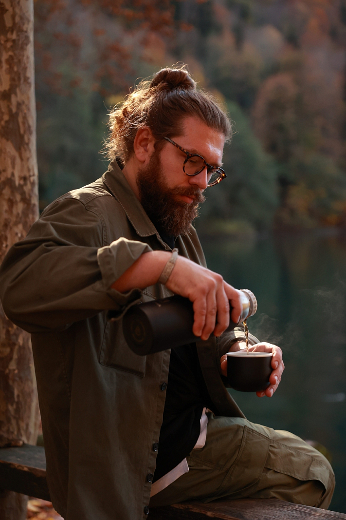 Термос 1.2л серии 105 чёрный с узким горлом - 4