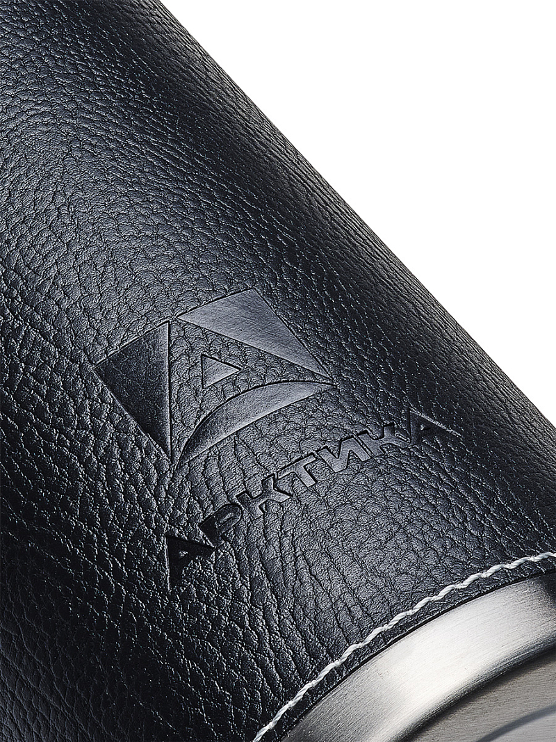 Термос 0.7л серии 108 с чёрной оплёткой из экокожи - 5