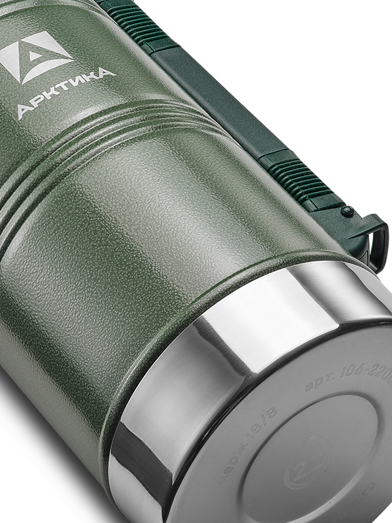 Термос 2.2л серии 106P «УАЗИК» зелёный с ручкой - 7