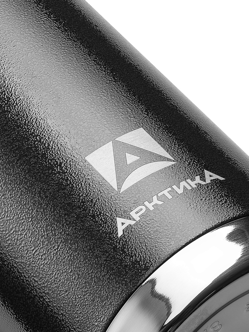 Термос 0.75л серии 106 чёрный с ситечком и молотковой эмалью - 5