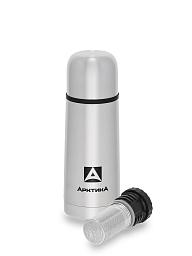 Термос серии 101 на 0.35л стальной с узким горлом и пробкой с ситом