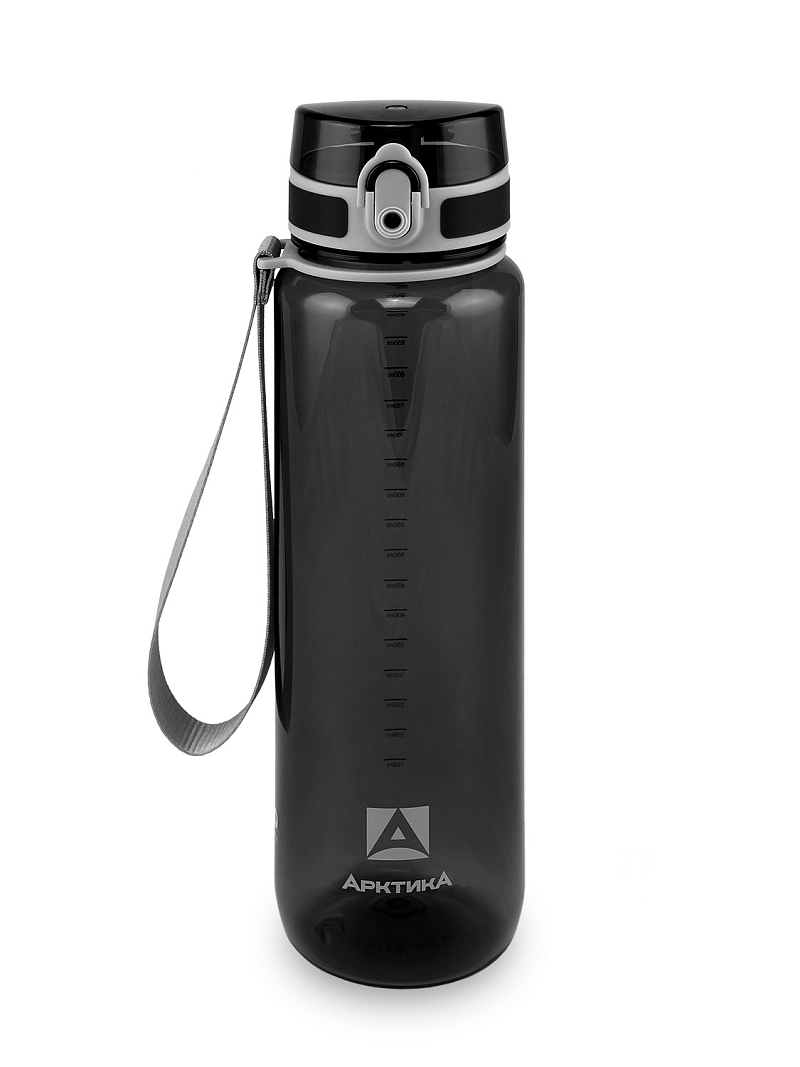 Тритановая бутылка 1л серии 720 глянцевая чёрная с ситечком - 1