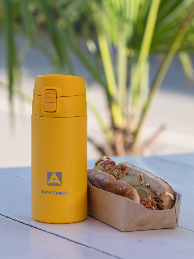 Термокружка 0.35л серии 705 жёлтая текстурная - 2
