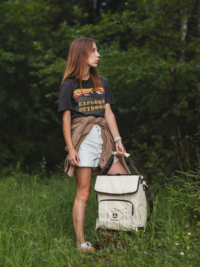 Термосумка-холодильник 20л серии 3001 бежевая с люком - 2