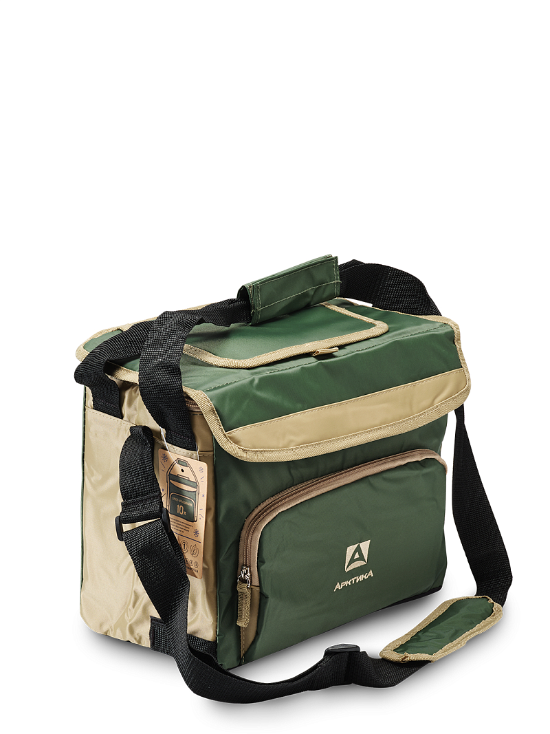 Термосумка-холодильник 10л серии 3001 зелёная с люком - 1