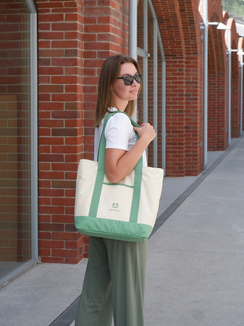 Термосумка-шоппер 17.5л серии 3400 зелёная - 10