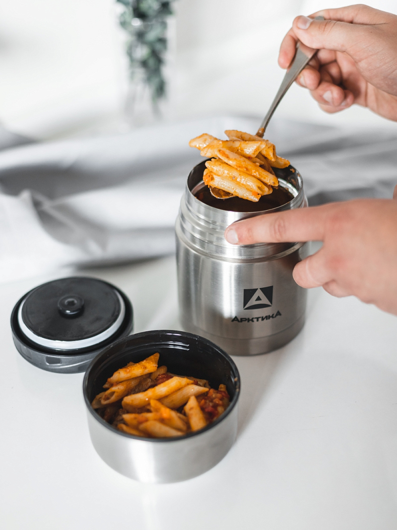 Термос 0.5л серии 301 для еды стальной с широким горлом - 4