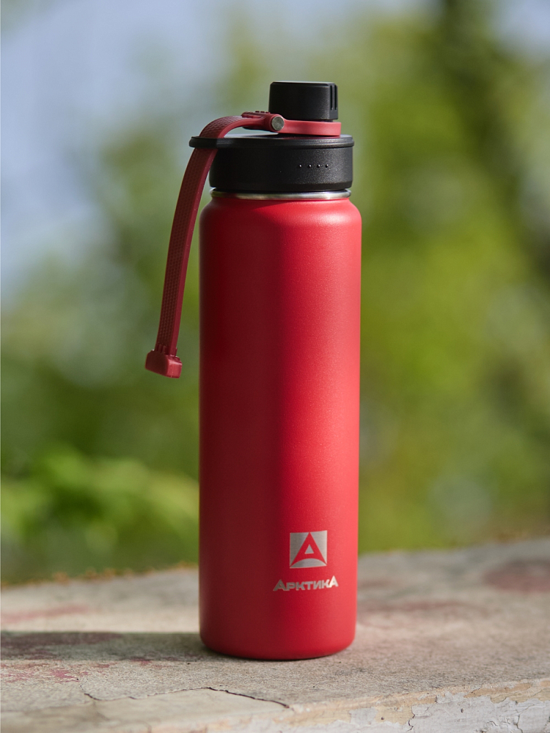 Термокружка 0.7л серии 708 красная со спортивной крышкой - 2