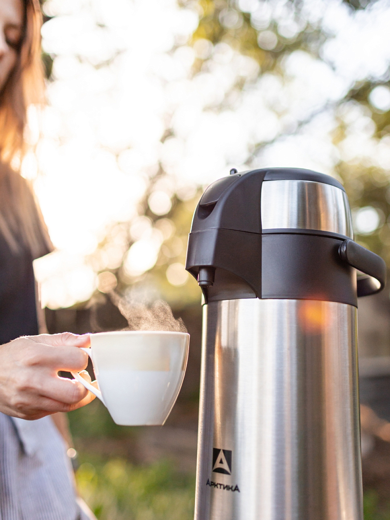 Термос 3.5л серии 501 стальной с помпой - 4