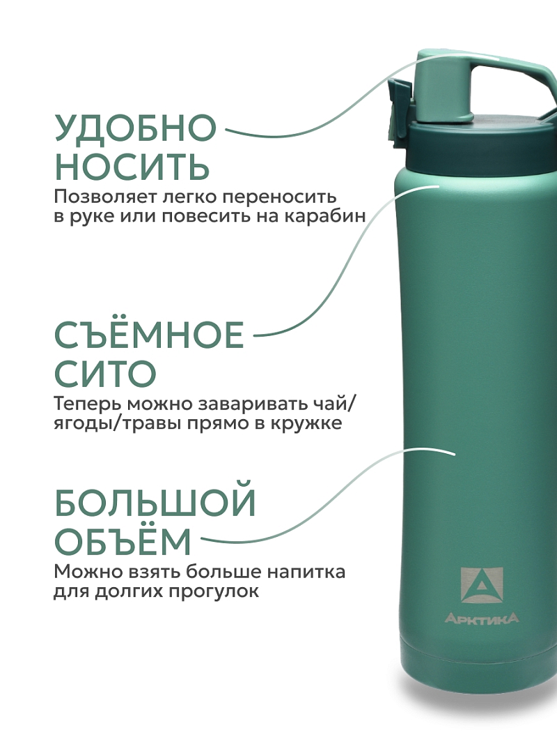 Термокружка 0.75л серии 702 «Сититерм» «Хвоя» с ситечком (уценка) - 3