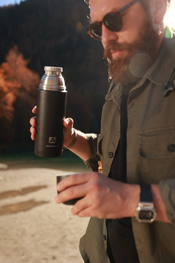 Термос 1л серии 105 чёрный с узким горлом - 6