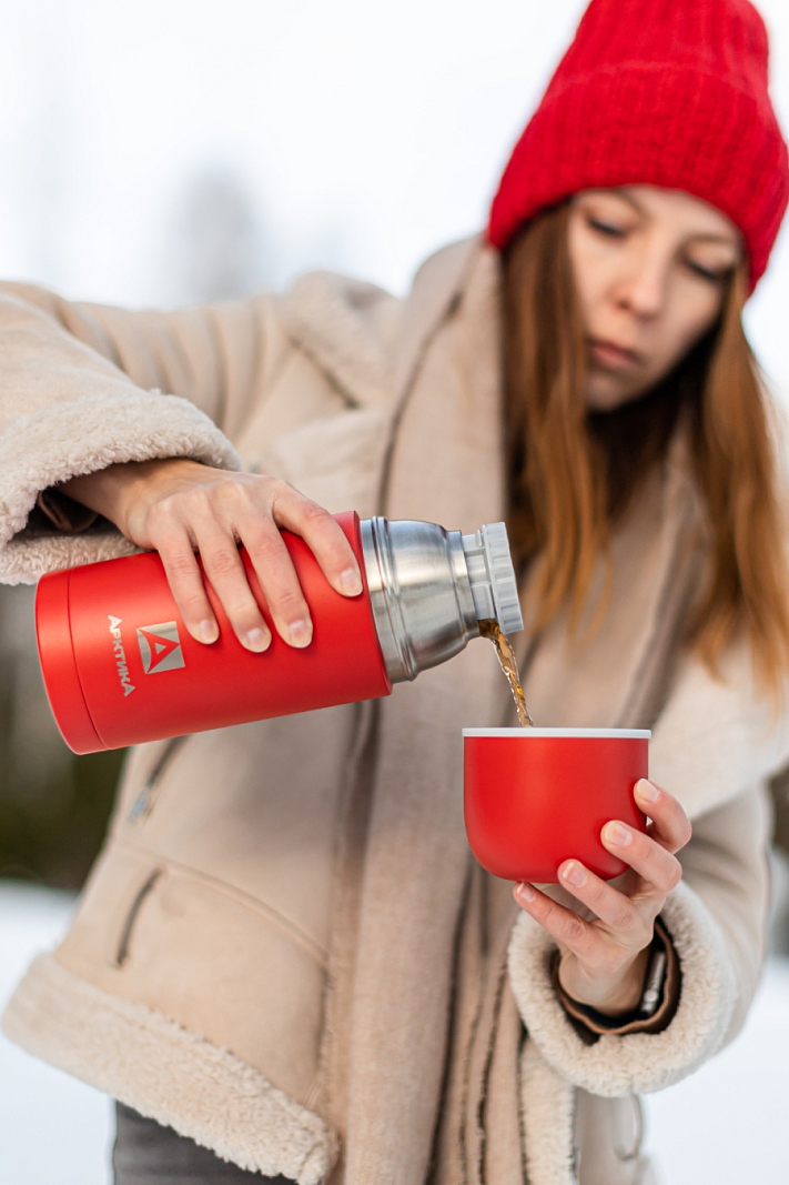  Термос 0.75л серии 105 красный с узким горлом - 4