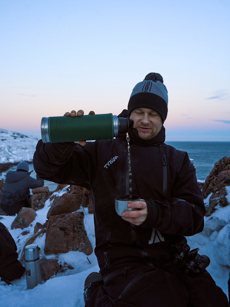 Термос 1л серии 108 с зелёной оплёткой из экокожи - 6