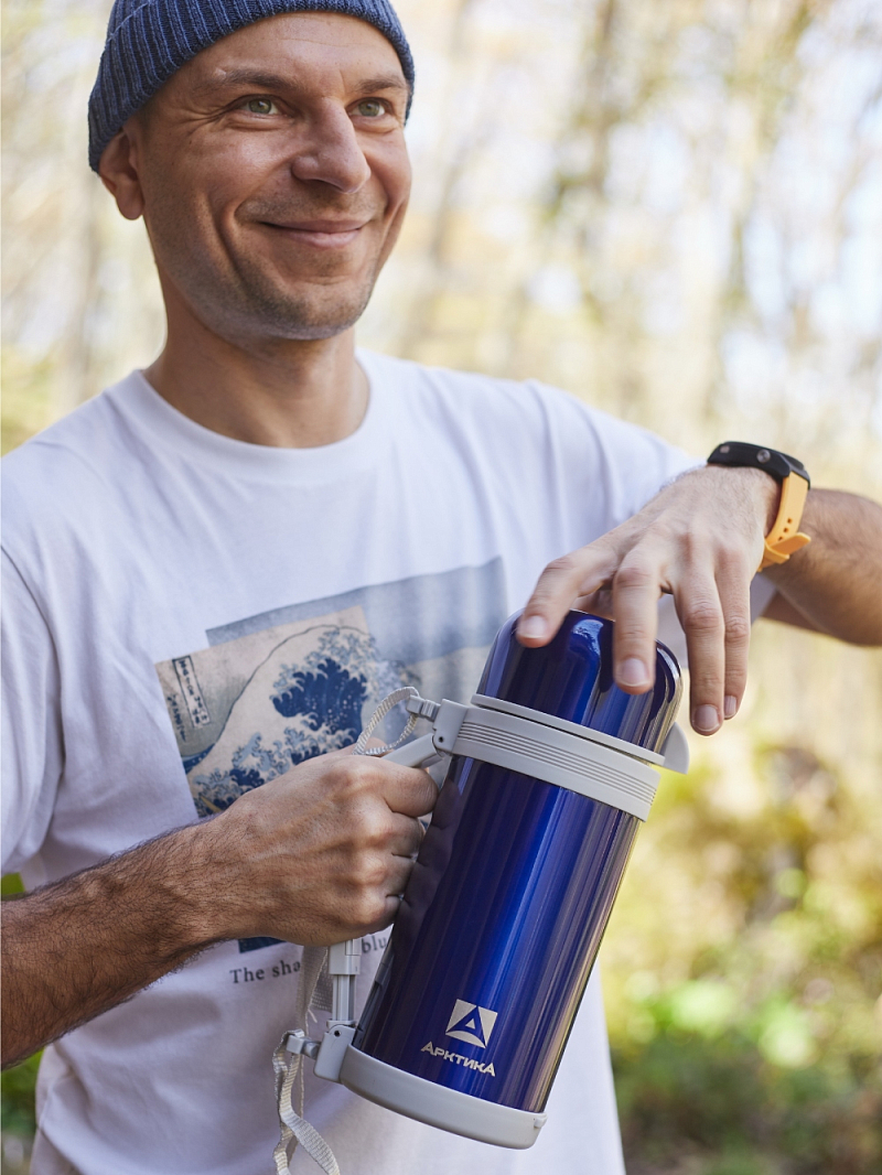 Термос 1.2л серии 202 синий универсальный - 2