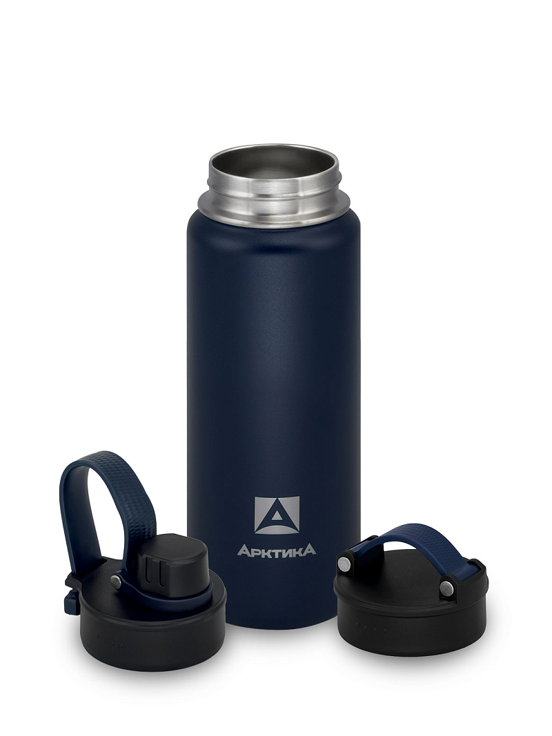 Синяя термокружка 708 + спортивная крышка на 0.53л (УЦЕНКА) - 1