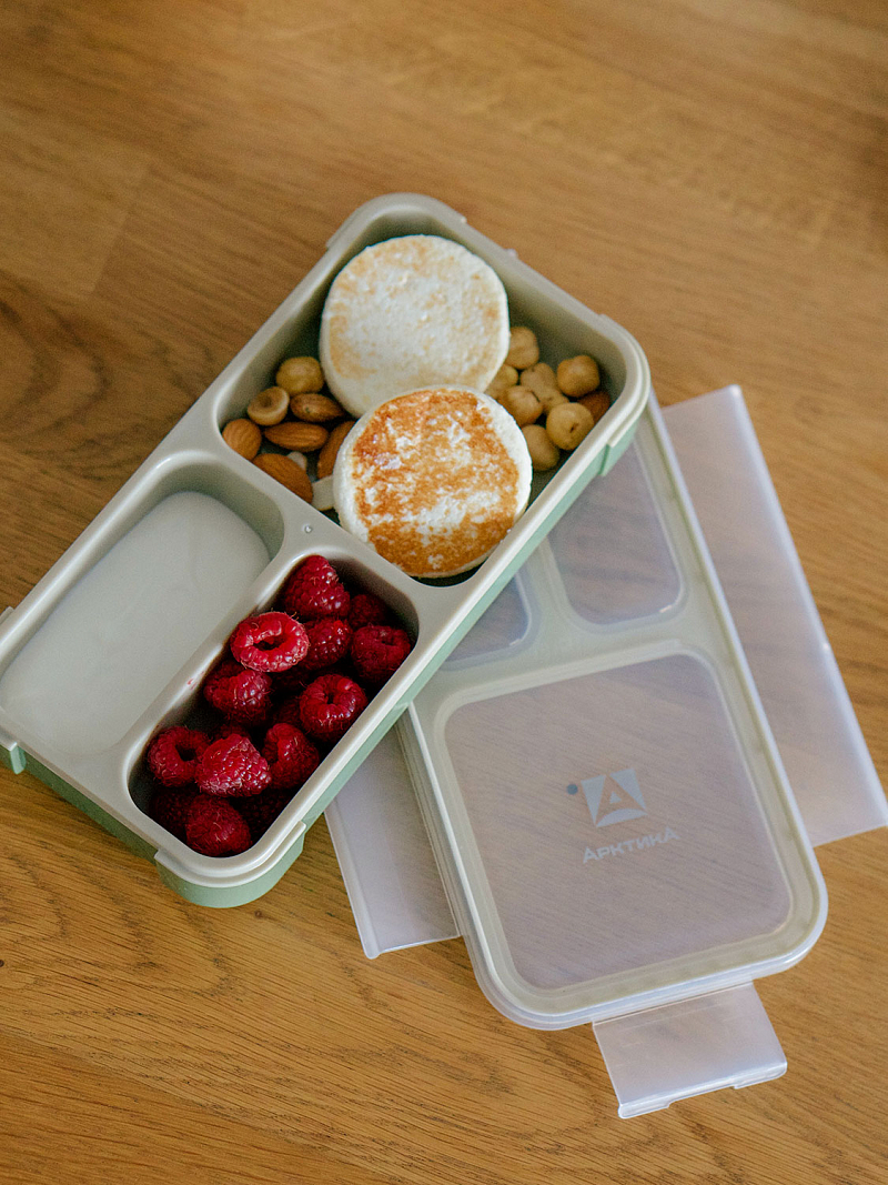 Ланч-бокс 0.42л серии 034 зелёный с отделениями - 3