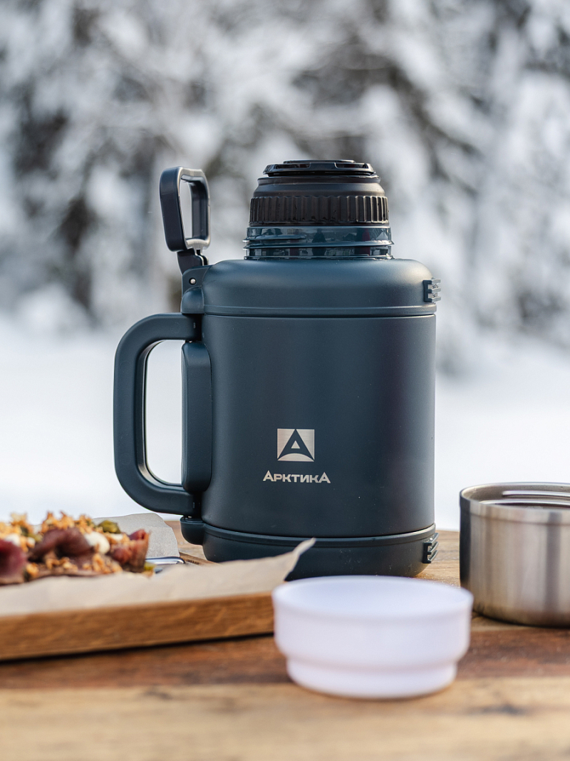 Термос 1.9л серии 204 «Индиго» со складной ручкой и ситом - 5
