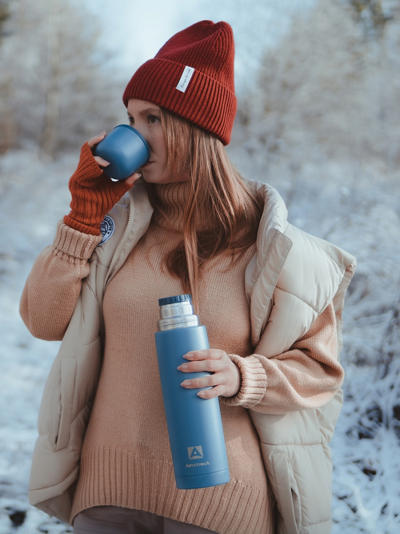 Термос 1л серии 101 «Нордик» текстурный с узким горлом - 6