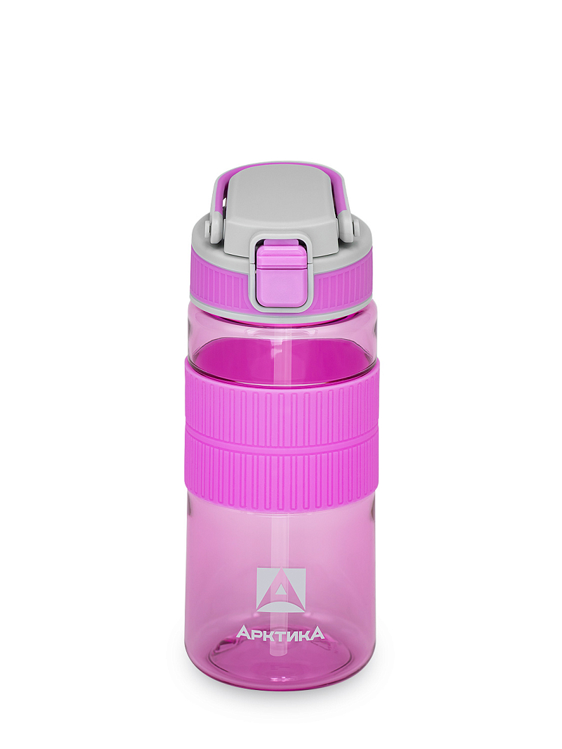 Тритановая бутылка 0.55л серии 722 лавандовая с манжетом и питьевой трубочкой - 1