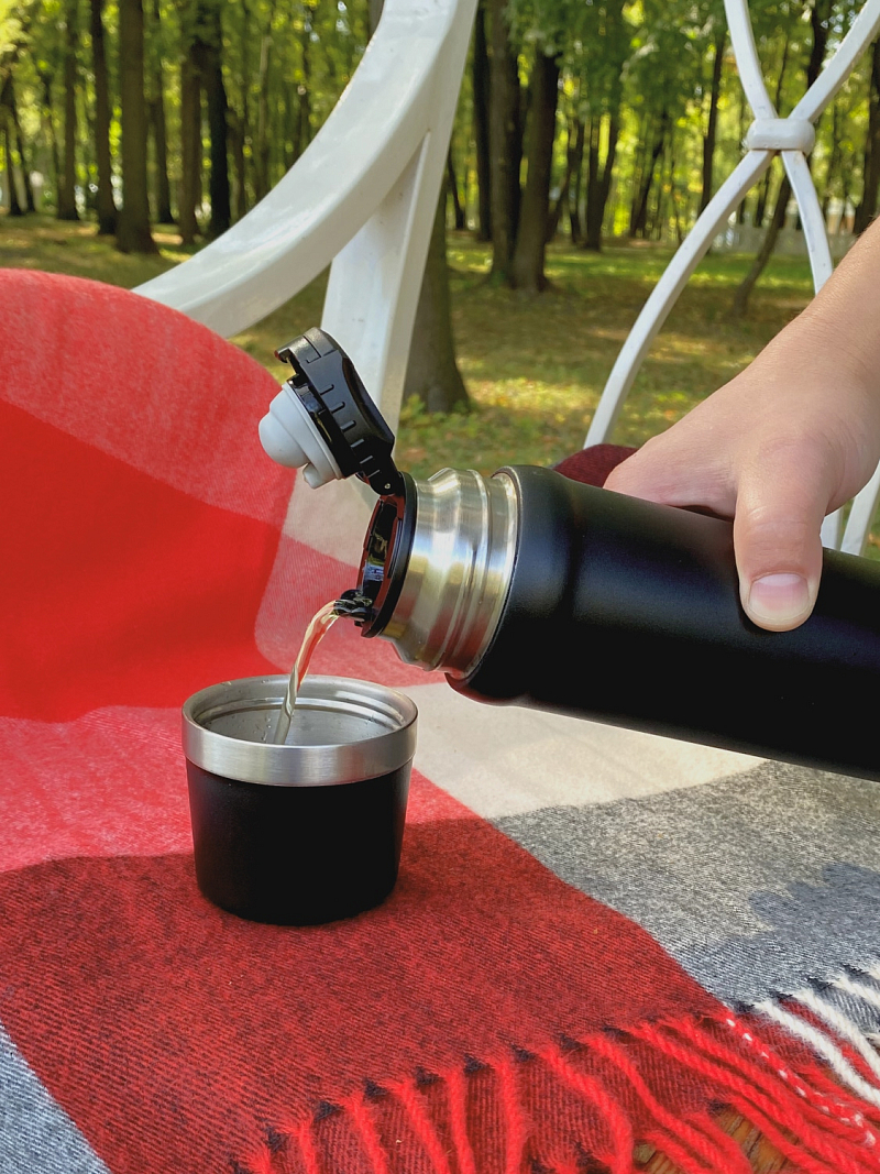 Термос 0.6л серии 111 чёрный с питьевой системой - 5