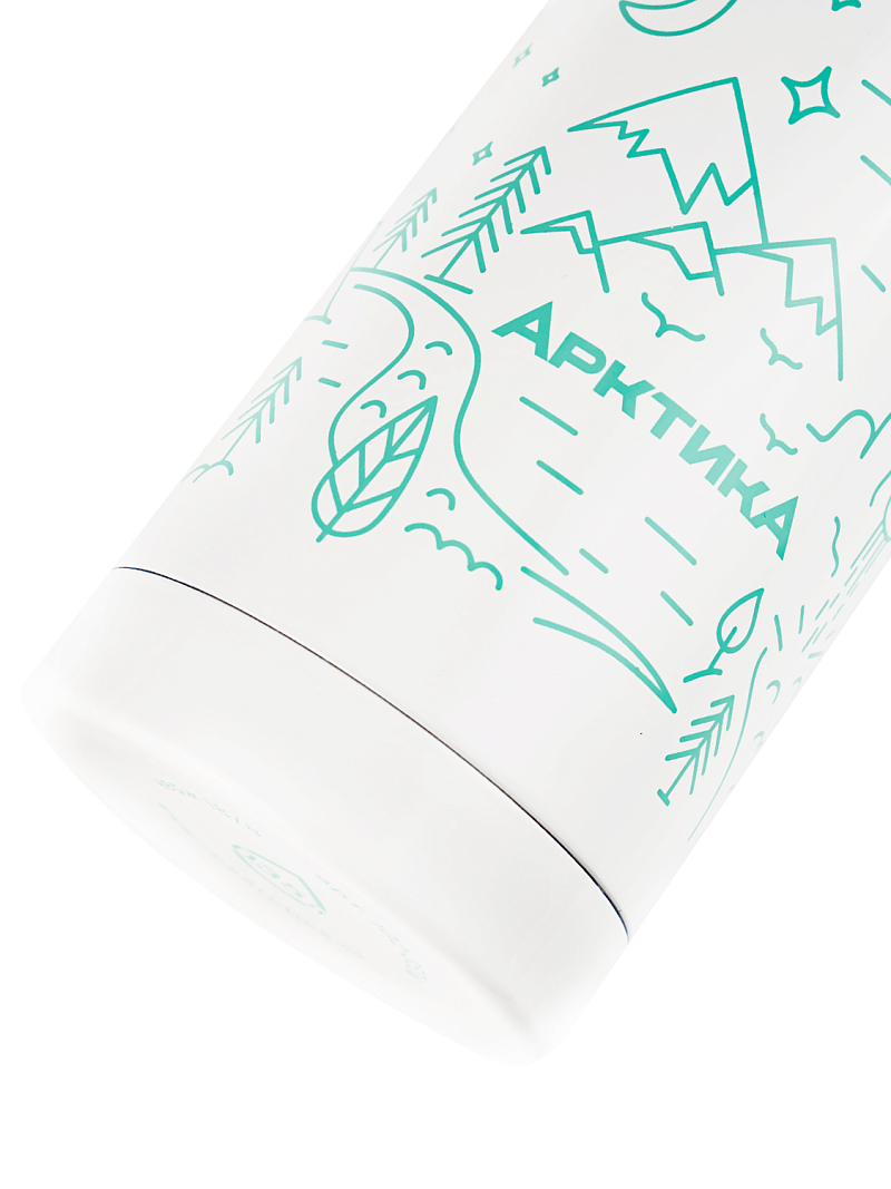 Термос 0.35 серии 102 белый с узким горлом и рисунком - 5