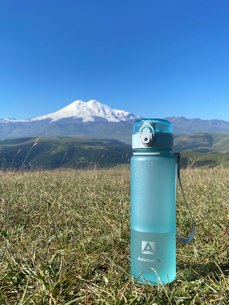 Тритановая бутылка 0.5л серии 720 матовая голубая с ситечком - 2