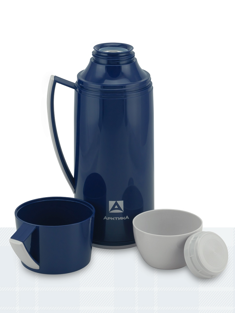 Термос 1.7л серии 1010 синий стеклянный - 2