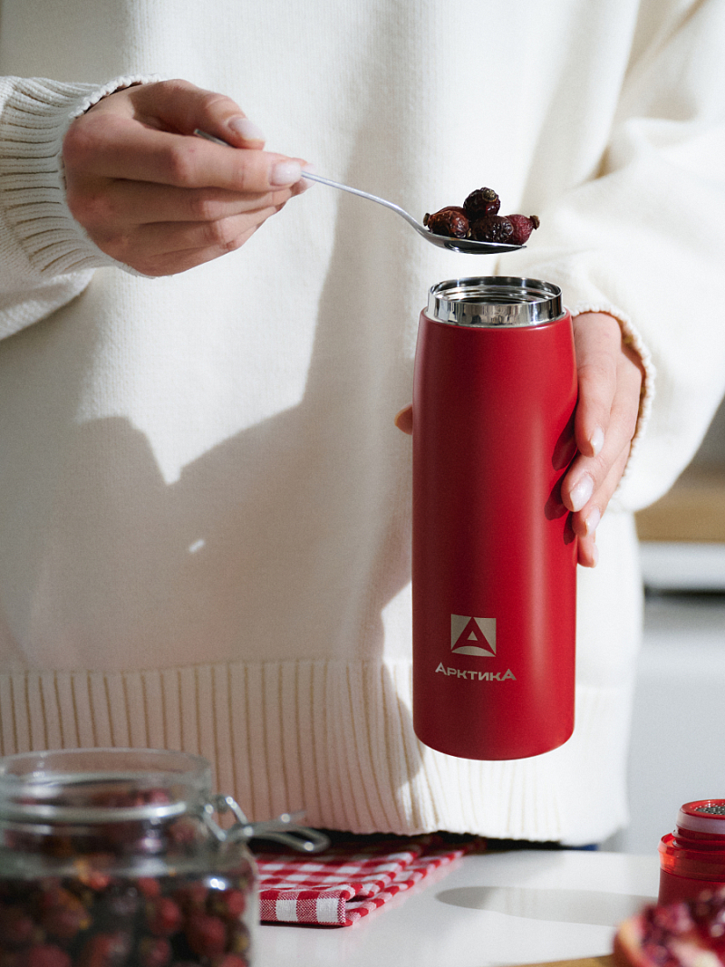 Термокружка 0.42л серии 715 «Гранатовый» с ситечком - 6